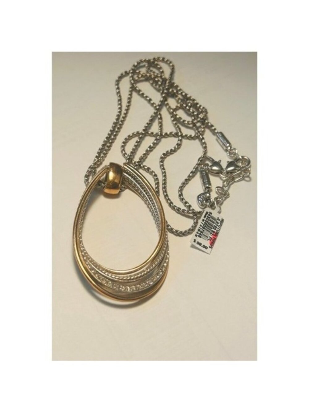 Brighton Neptune's Rings Long Necklace  silver crystal gold NWT $98